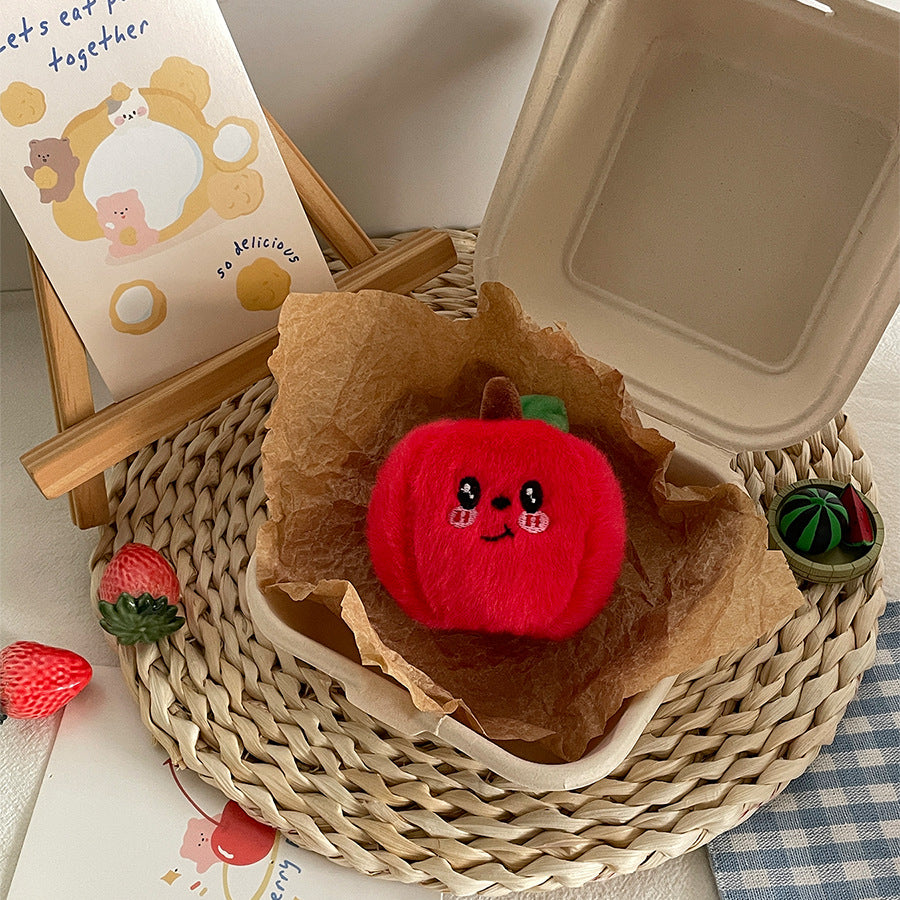 Gantungan Kunci Tas Boneka Buah Buahan Fruit Ekspresi Imut Ganci Nanas Mangga Ceri Apel Jeruk Keychain MCE0211