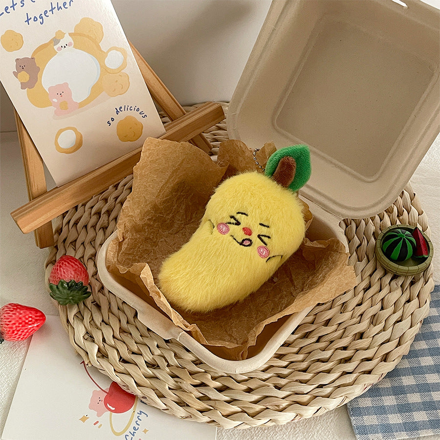 Gantungan Kunci Tas Boneka Buah Buahan Fruit Ekspresi Imut Ganci Nanas Mangga Ceri Apel Jeruk Keychain MCE0211