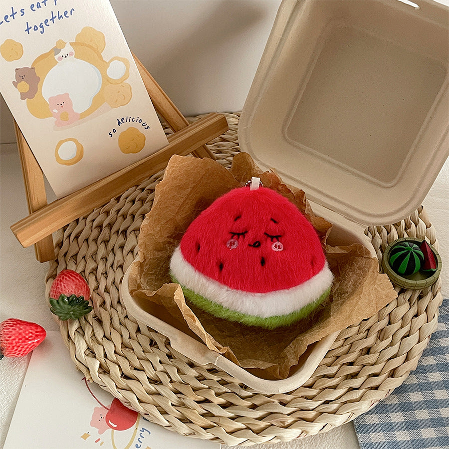 Gantungan Kunci Tas Boneka Buah Buahan Fruit Ekspresi Imut Ganci Nanas Mangga Ceri Apel Jeruk Keychain MCE0211