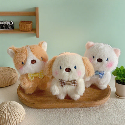 Gantungan Kunci Tas Boneka Anjing Corgi Spaniel Puppy Fluffy Keychain MCE0261