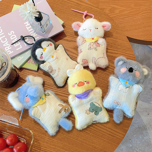 Ganci Boneka Karakter Hewan Plush Keychain Animal Wristbands Beanbag Plush Toys