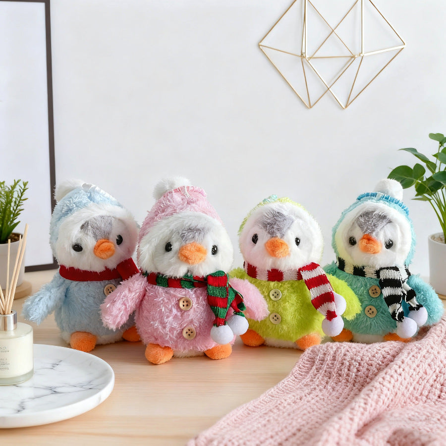 Gantungan Kunci Boneka Penguin Fluffy Winter Gentleman Costume Lucu Gemas KCE9185