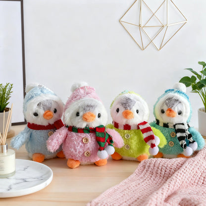 Gantungan Kunci Boneka Penguin Fluffy Winter Gentleman Costume Lucu Gemas KCE9185