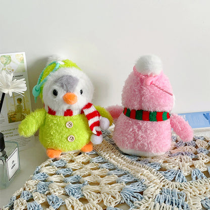 Gantungan Kunci Boneka Penguin Fluffy Winter Gentleman Costume Lucu Gemas KCE9185