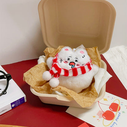 Gantungan Kunci Boneka Squeaky Eating Rabbit Bear Lamb Wolf Pendant Bag Charm Keychain MCE1001