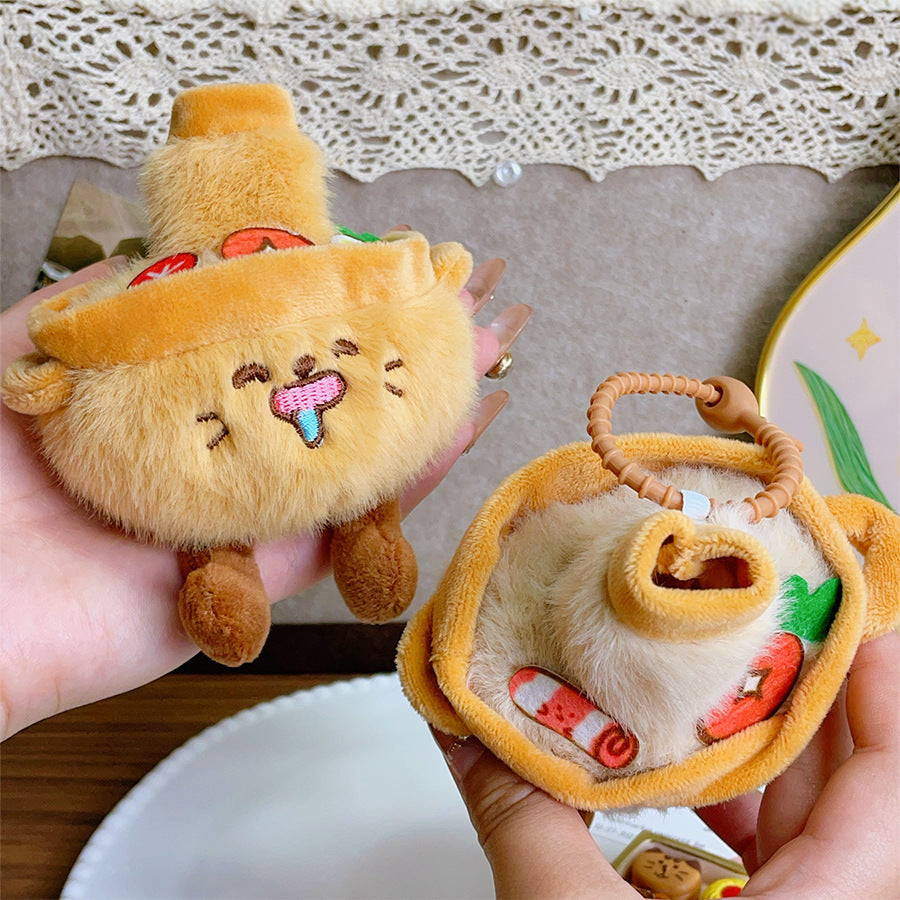 Gantungan Boneka Teko Imut Pot Sandwich Snack Keychain Bag Charm Aksesoris Tas