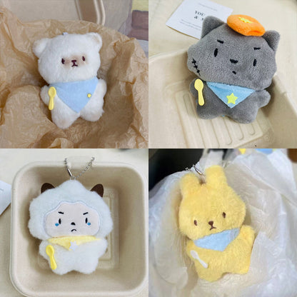 Gantungan Kunci Boneka Squeaky Eating Rabbit Bear Lamb Wolf Pendant Bag Charm Keychain MCE1001