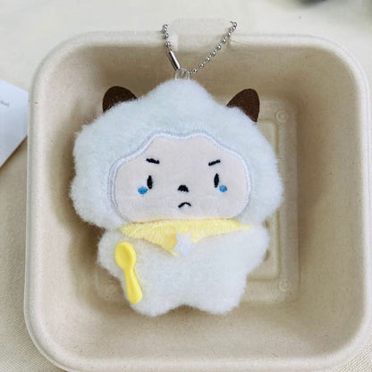 Gantungan Kunci Boneka Squeaky Eating Rabbit Bear Lamb Wolf Pendant Bag Charm Keychain MCE1001