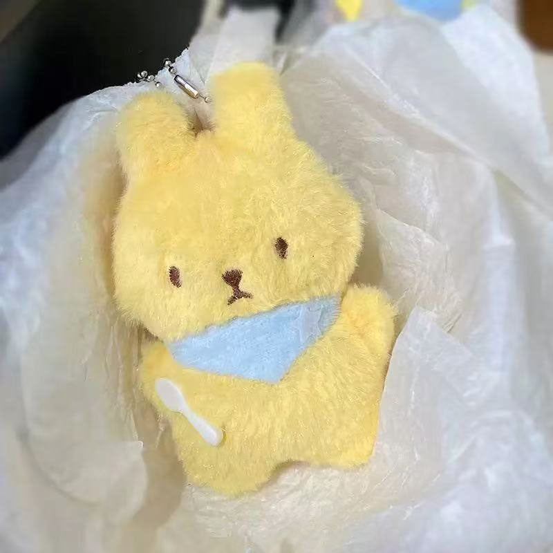 Gantungan Kunci Boneka Squeaky Eating Rabbit Bear Lamb Wolf Pendant Bag Charm Keychain MCE1001