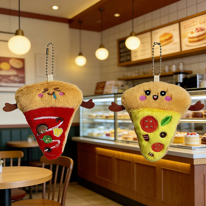 Gantungan Kunci Boneka Pizza Bag Charm Gantungan Tas Keychain MCE3678