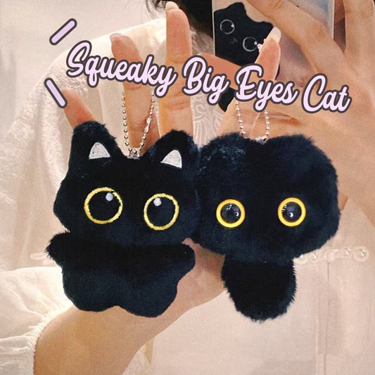 Gantungan Kunci Boneka Kucing Hitam Cat Black Big Eyes Pendant Keychain Bag Charm MCE1263