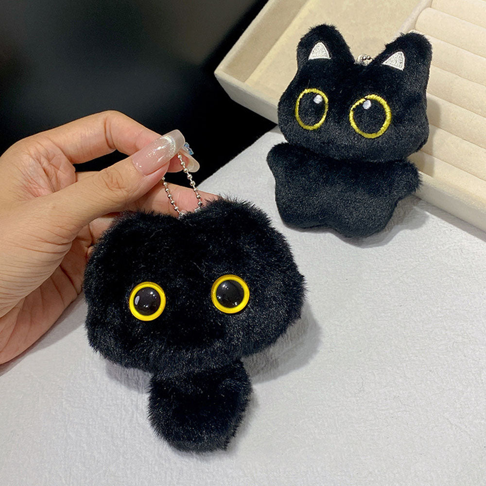 Gantungan Kunci Boneka Kucing Hitam Cat Black Big Eyes Pendant Keychain Bag Charm MCE1263