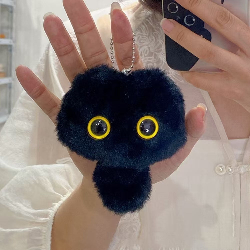 Gantungan Kunci Boneka Kucing Hitam Cat Black Big Eyes Pendant Keychain Bag Charm MCE1263