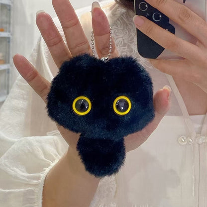 Gantungan Kunci Boneka Kucing Hitam Cat Black Big Eyes Pendant Keychain Bag Charm MCE1263