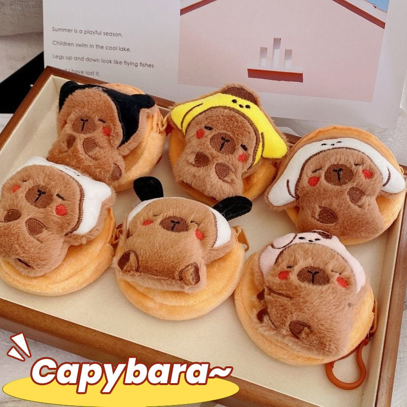 Dompet Bulat Boneka Capybara Topi Karakter Melody Kitty Cinnamoroll Pouch Koin MCE1782