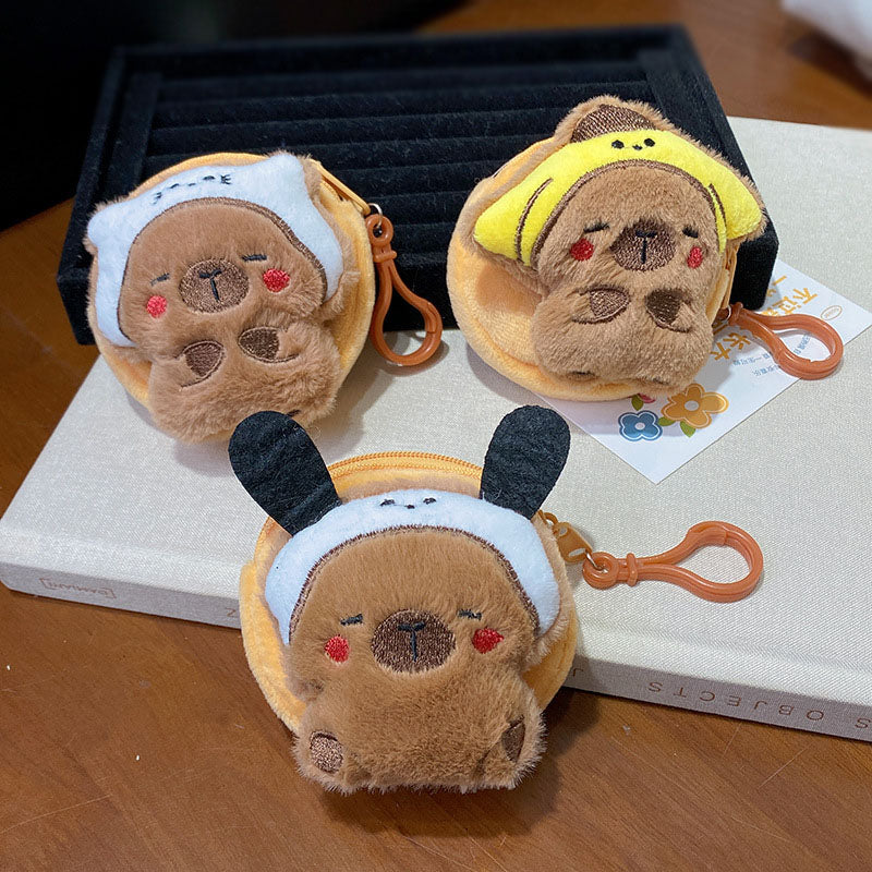 Dompet Bulat Boneka Capybara Topi Karakter Melody Kitty Cinnamoroll Pouch Koin MCE1782