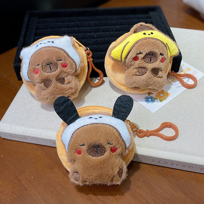Dompet Bulat Boneka Capybara Topi Karakter Melody Kitty Cinnamoroll Pouch Koin MCE1782