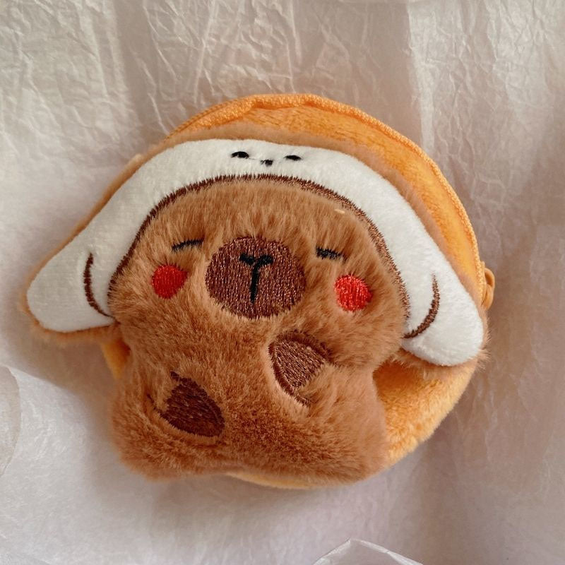 Dompet Bulat Boneka Capybara Topi Karakter Melody Kitty Cinnamoroll Pouch Koin MCE1782