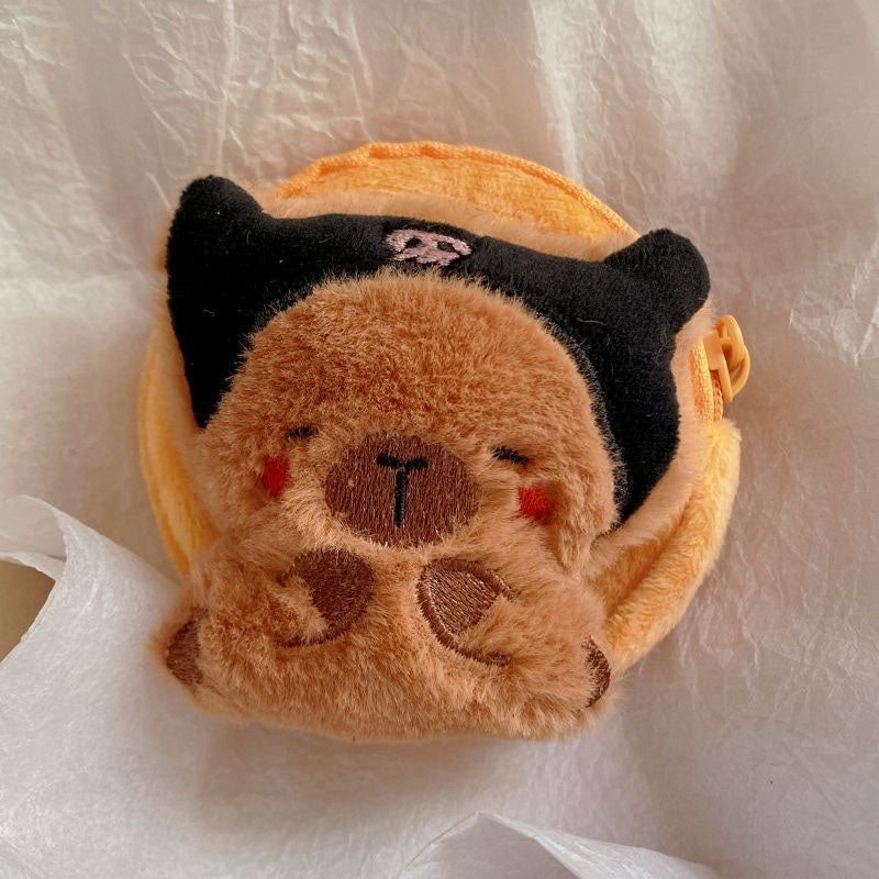 Dompet Bulat Boneka Capybara Topi Karakter Melody Kitty Cinnamoroll Pouch Koin MCE1782