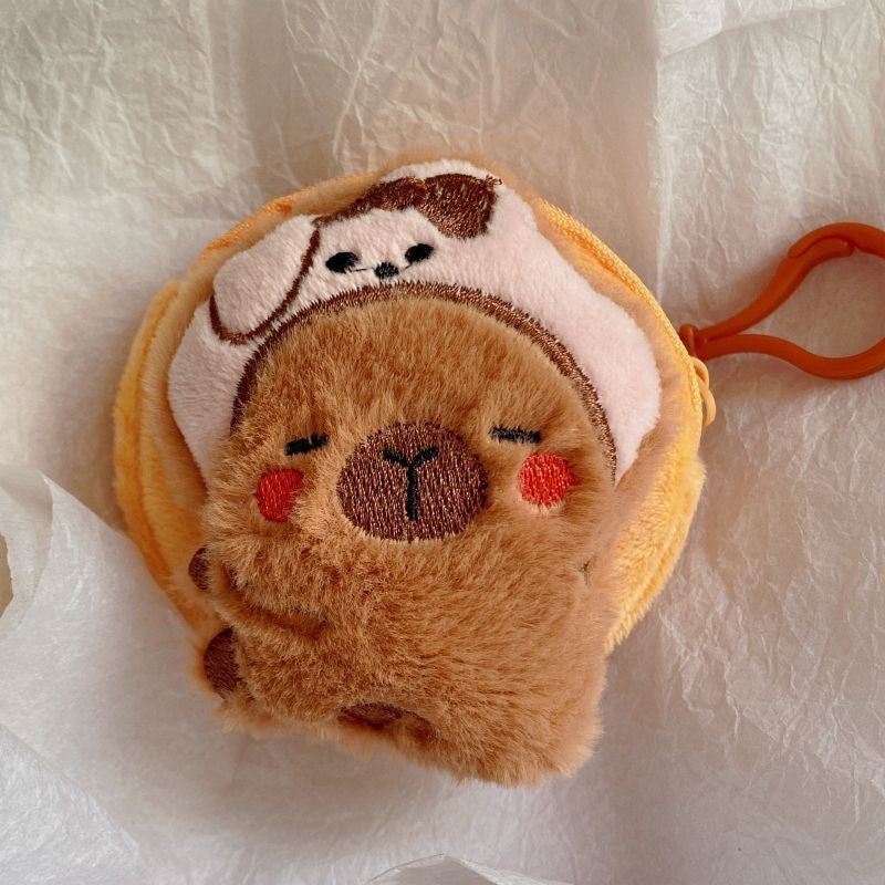Dompet Bulat Boneka Capybara Topi Karakter Melody Kitty Cinnamoroll Pouch Koin MCE1782