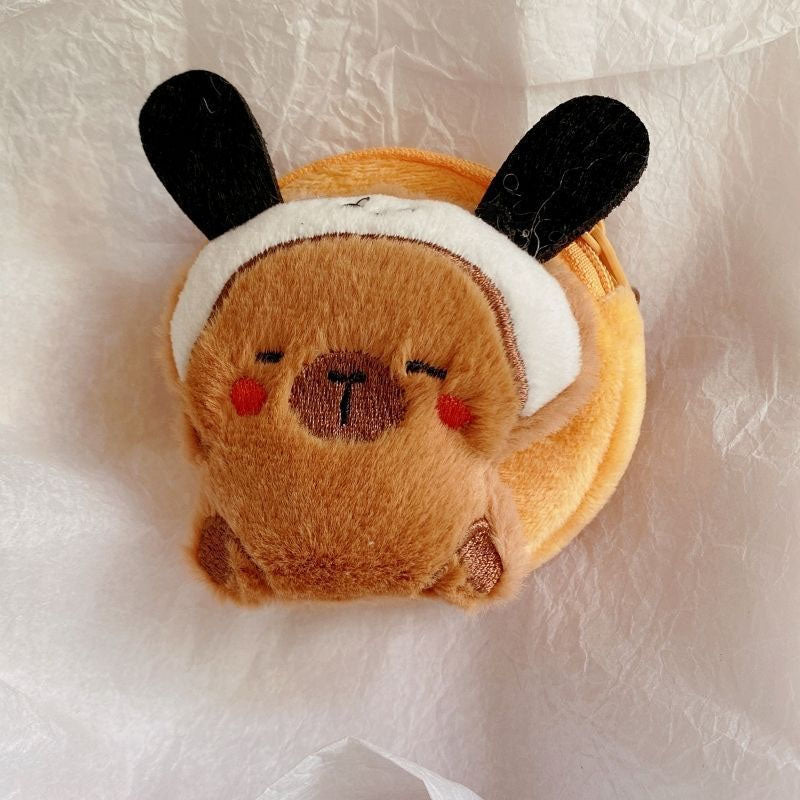 Dompet Bulat Boneka Capybara Topi Karakter Melody Kitty Cinnamoroll Pouch Koin MCE1782