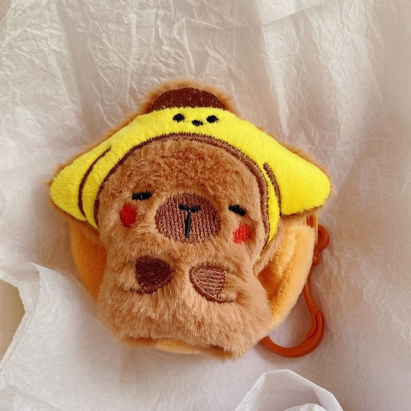Dompet Bulat Boneka Capybara Topi Karakter Melody Kitty Cinnamoroll Pouch Koin MCE1782