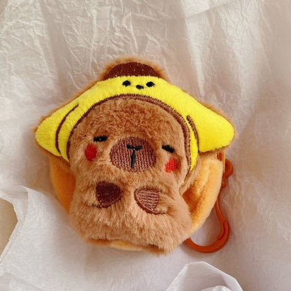 Dompet Bulat Boneka Capybara Topi Karakter Melody Kitty Cinnamoroll Pouch Koin MCE1782