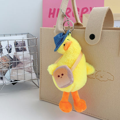 Boneka Bebek Leher Bengkok Bertopi Gantungan Kunci Tas