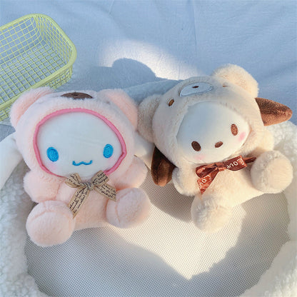 Boneka Melody Kuromi Cinnamoroll Kostum Bear Gantungan Kunci Tas