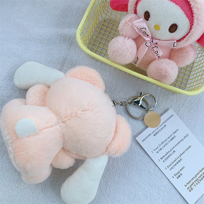 Boneka Melody Kuromi Cinnamoroll Kostum Bear Gantungan Kunci Tas