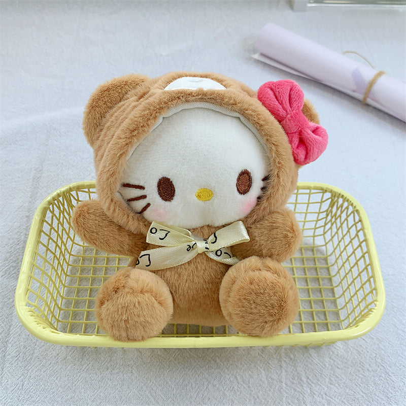 Boneka Melody Kuromi Cinnamoroll Kostum Bear Gantungan Kunci Tas