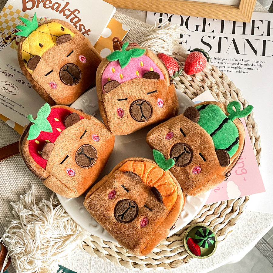 Dompet Boneka Pocha Capybara Kitty Garfield Cat Pouch Tempat Koin Kunci Aksesoris MCE3522
