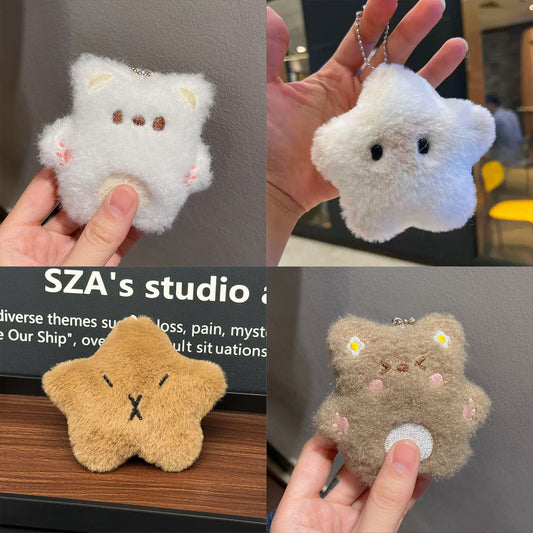 Gantungan Kunci Boneka Squeaky Cute Bear Star Beruang Bintang Pendant Bag Charm Keychain MCE4936
