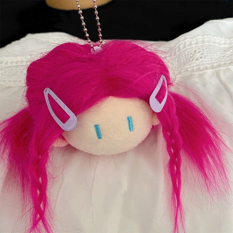 Gantungan Kunci DIY Make Over Rambut Bag Charm Keychain Hairstyle Ugly Girl Cute Doll MCE5322