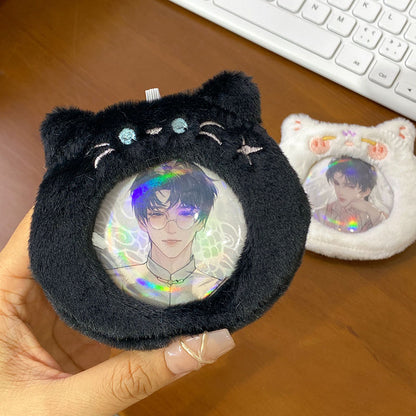 Plush Photocard Case Photo Card Holder Boneka Gantungan Kunci ID Card Keychain Hewan Lucu Kucing