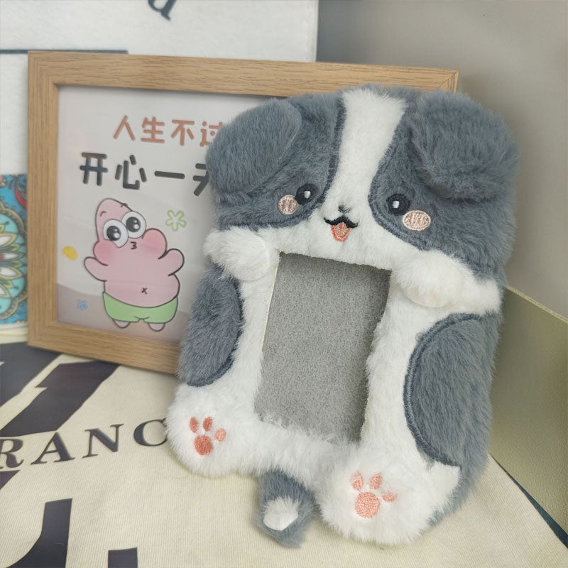 Plush Photocard Case Photo Card Holder Boneka Gantungan Kunci ID Card Keychain Hewan Lucu Kucing