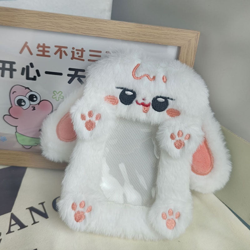 Plush Photocard Case Photo Card Holder Boneka Gantungan Kunci ID Card Keychain Hewan Lucu Kucing