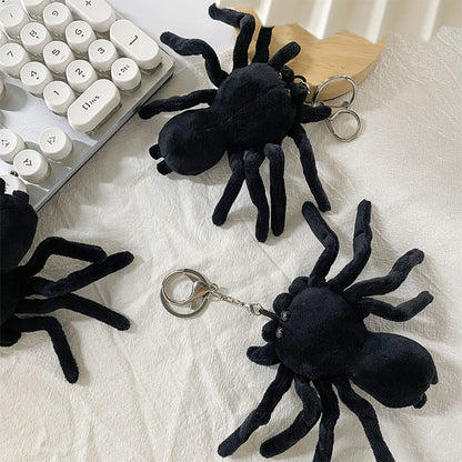 Gantungan Kunci Boneka Laba-Laba Halloween Black Spider Plush Toy Keychain MCE8435