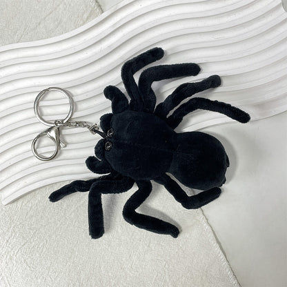 Gantungan Kunci Boneka Laba-Laba Halloween Black Spider Plush Toy Keychain MCE8435
