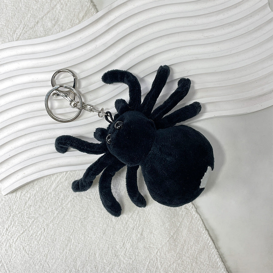 Gantungan Kunci Boneka Laba-Laba Halloween Black Spider Plush Toy Keychain MCE8435