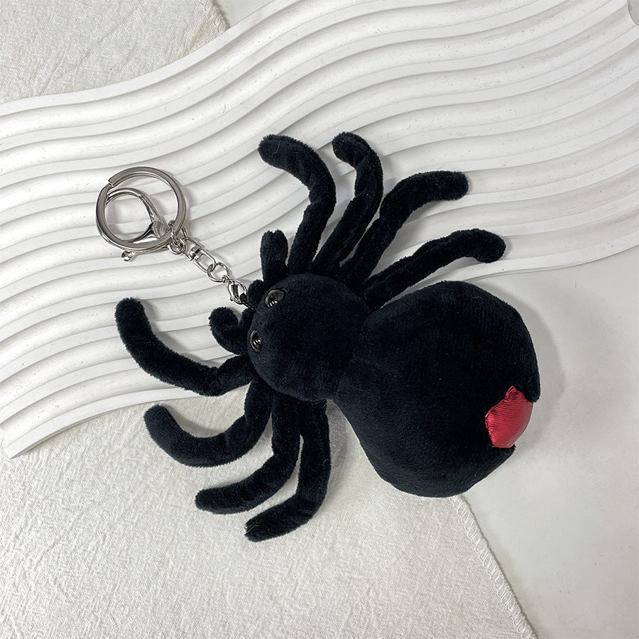 Gantungan Kunci Boneka Laba-Laba Halloween Black Spider Plush Toy Keychain MCE8435