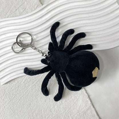 Gantungan Kunci Boneka Laba-Laba Halloween Black Spider Plush Toy Keychain MCE8435