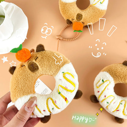 Gantungan Kunci Boneka Capybara Burger Coffee Chick Toast Donut Boneka Keychain MCEW8041