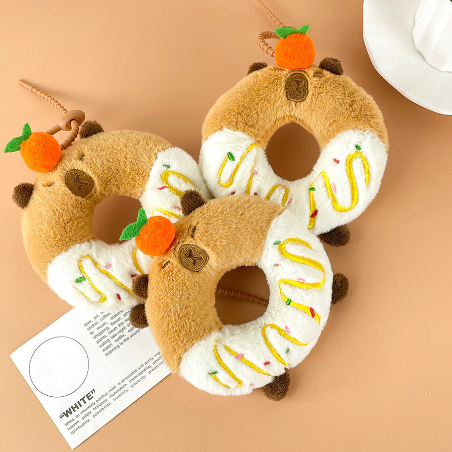 Gantungan Kunci Boneka Capybara Burger Coffee Chick Toast Donut Boneka Keychain MCEW8041
