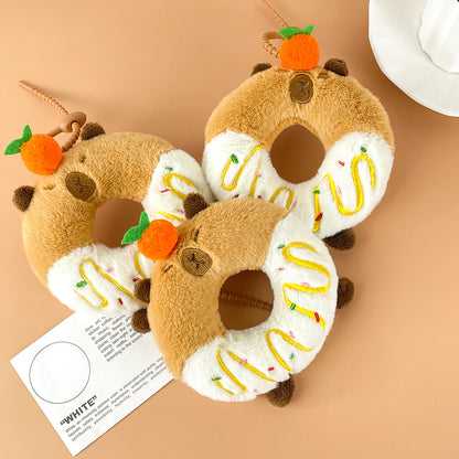 Gantungan Kunci Boneka Capybara Burger Coffee Chick Toast Donut Boneka Keychain MCEW8041
