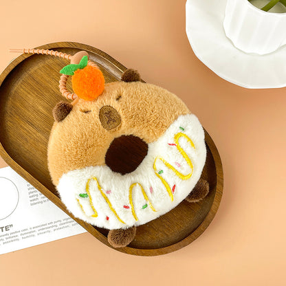 Gantungan Kunci Boneka Capybara Burger Coffee Chick Toast Donut Boneka Keychain MCEW8041