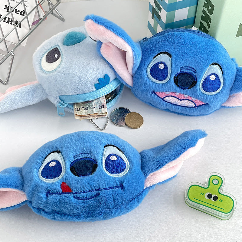 Dompet Koin Gantungan Bulu Kepala Stitch Head Pouch MCEB4213