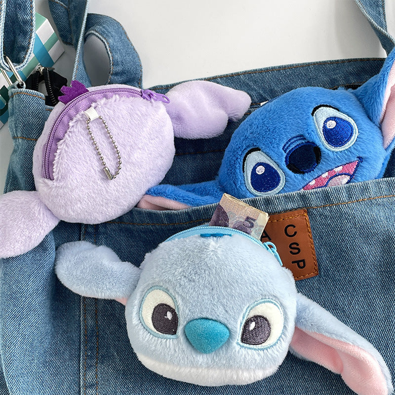 Dompet Koin Gantungan Bulu Kepala Stitch Head Pouch MCEB4213