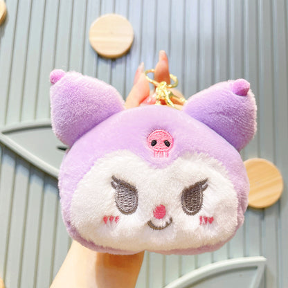 Dompet Koin Gantungan Kunci Bulu Boneka Sanrio Melody Cinnamoroll Kuromi Pouch MCEB4237