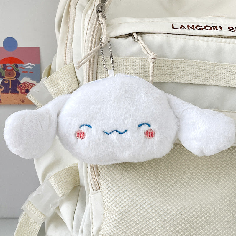 Dompet Koin Gantungan Kunci Bulu Boneka Sanrio Melody Cinnamoroll Kuromi Pouch MCEB4237